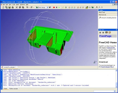 Captura de ecra FreeCad