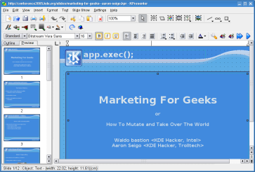 Captura ecra KPresenter